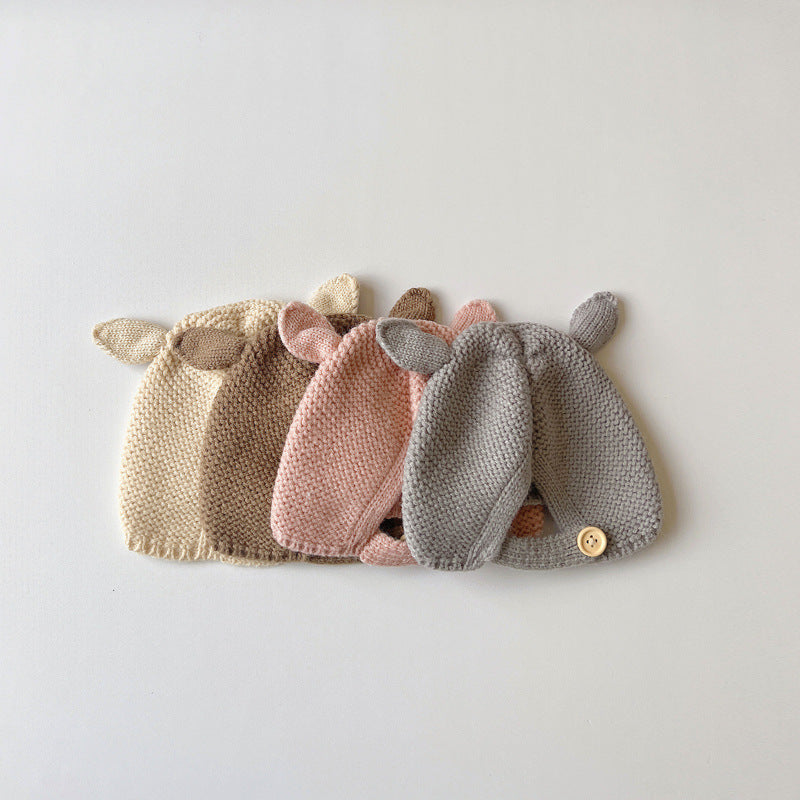 Baby Knitted Winter Hat – Warm Acrylic Dome Cap with Ear Protection for Infants