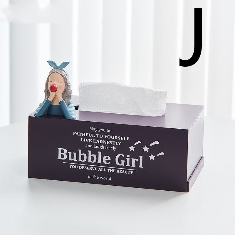 Creative Cute Home Dining Table Living Room Tissue Box Desktop Paper Storage