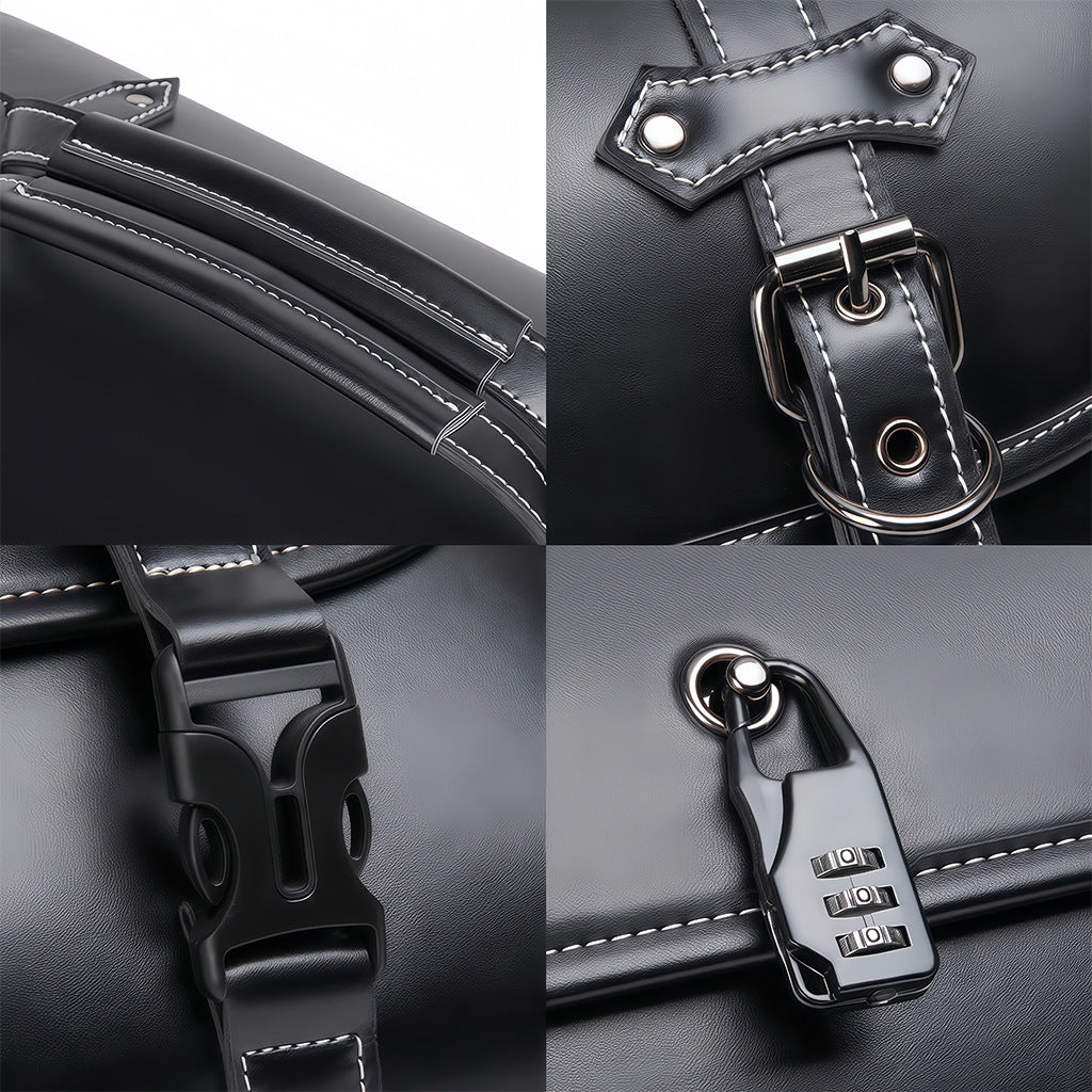 Cross-border Hot Sale Motorcycle Tail Coded Lock Of Bags And Suitcases Side Bag Prince Cruise Modified Side Bag Dark Punk