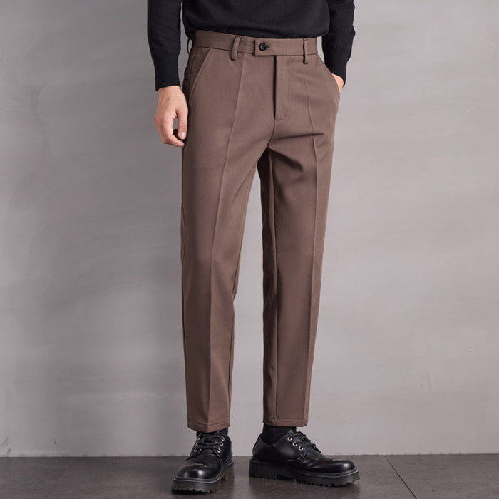 Thin Stretch Business Pants – Loose Wide-Leg Straight Trousers for Men