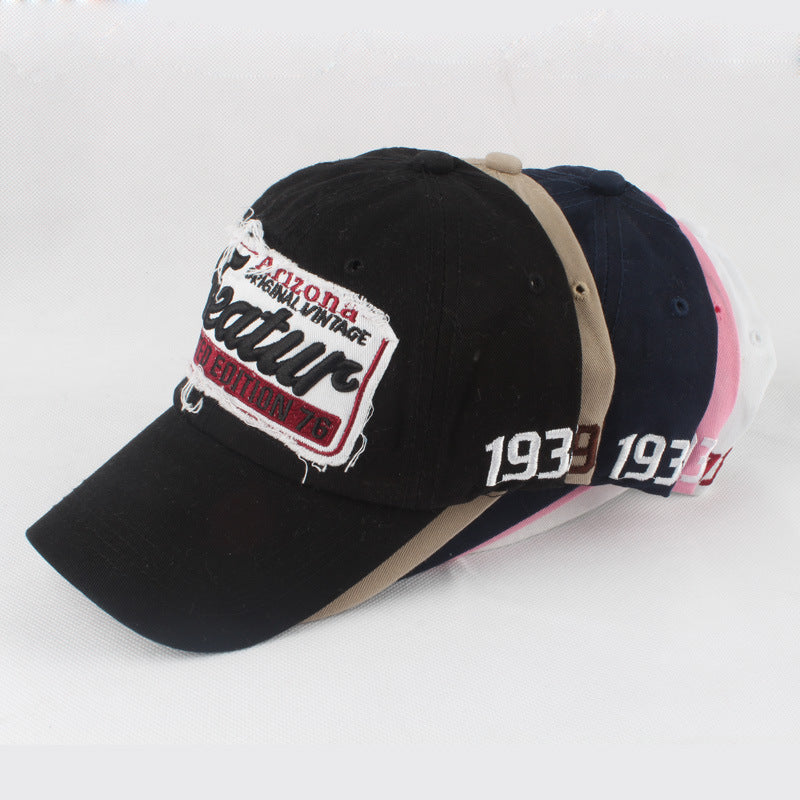 European and American Style Letter Embroidered Peaked Cap