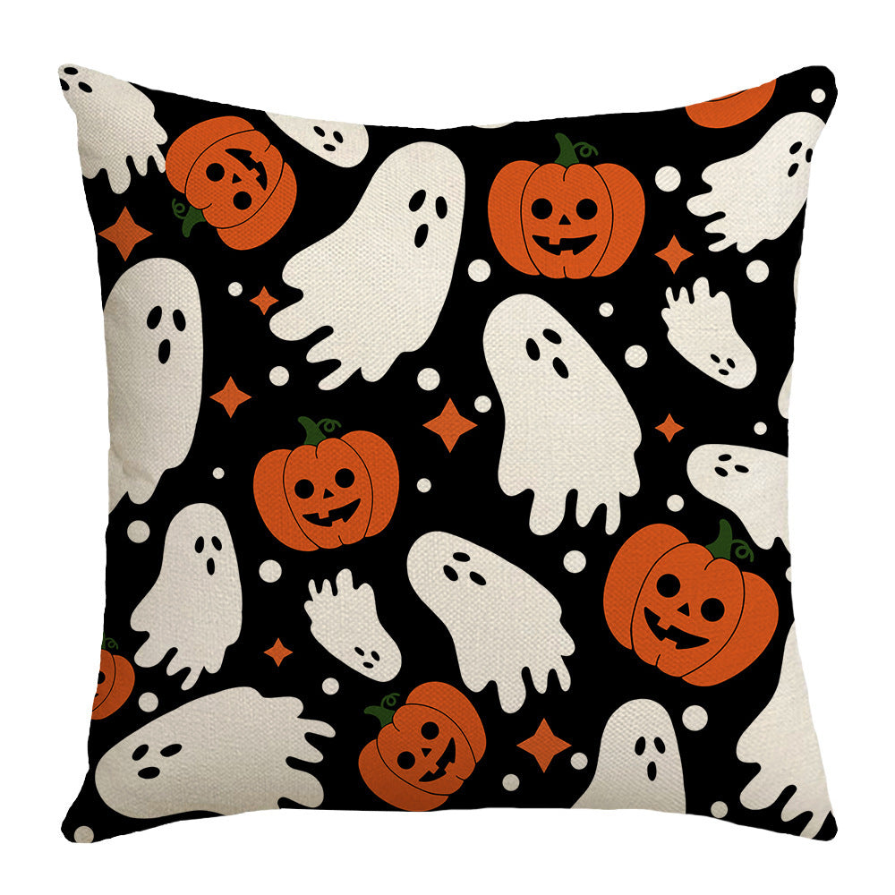 Halloween Printed Linen Pillowcase