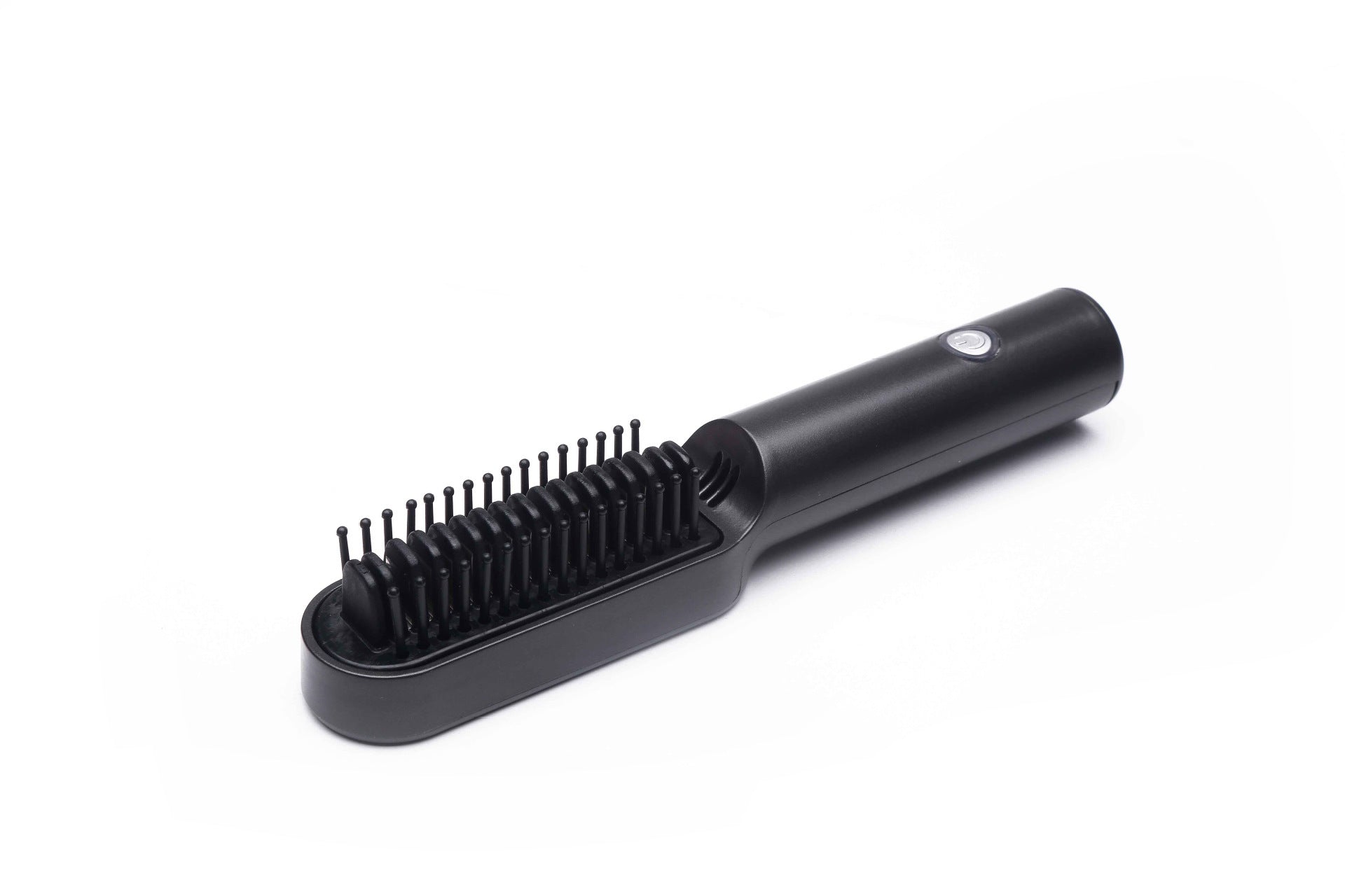 USB Rechargeable Hot Air Comb 2-in-1 Portable Hair Dryer Brush and Straightener Curler