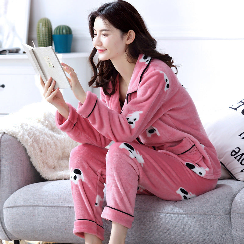 Women's Pajamas Coral Velvet Youth Home Wear Fashion
