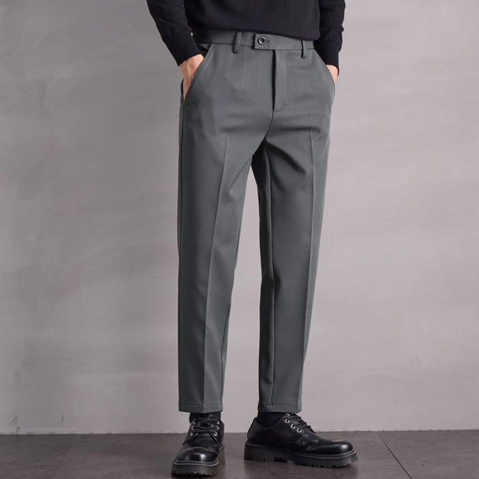 Thin Stretch Business Pants – Loose Wide-Leg Straight Trousers for Men