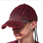 Spray Dirty Old Red Peaked Cap