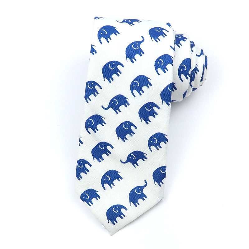 Cartoon Print Cotton Bow Tie – Casual Style