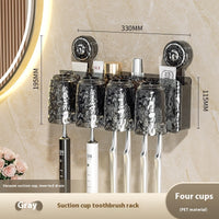 4 Cups Transparent Black