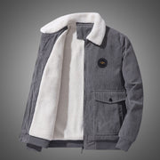 Men’s Loose Fit Corduroy Multi-Pocket Cotton-Padded Jacket