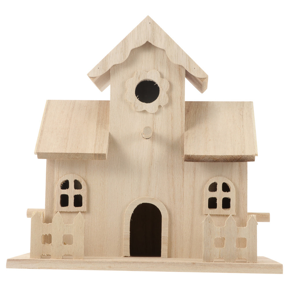 Engraved Pine Wood Creative Bird Nest Home Pendant