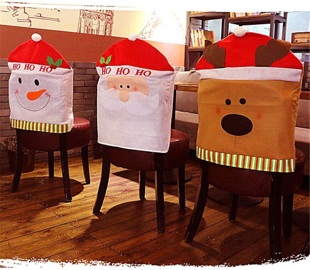 Christmas Decoration Supplies Elderly Snowman Elk Chair Cover