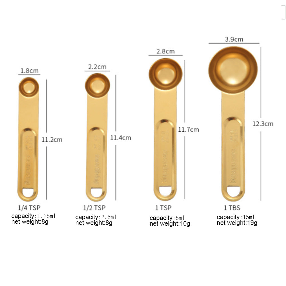 Stainless Steel Measuring Spoons – Kitchen & Coffee Scoop Set