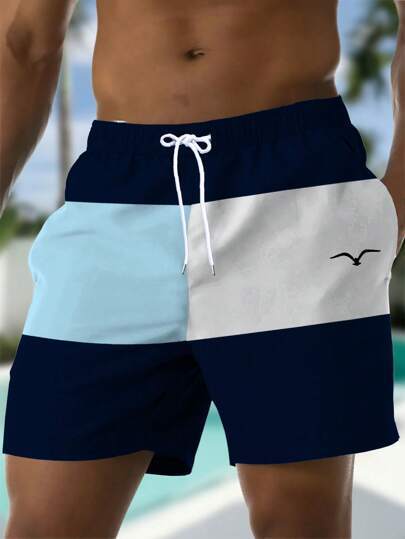 Men’s Printed Pants – Casual Drawstring Diagonal Pocket Trousers
