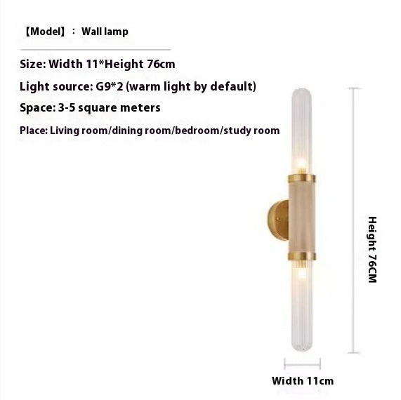 Retro Simple Bedroom Aisle Hallway Stair Glass Strip Wall Lamp