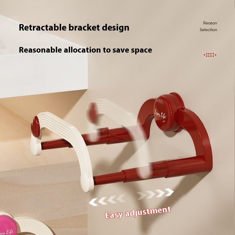 Cream Retractable Household Bathroom Punch-free Storage Rack