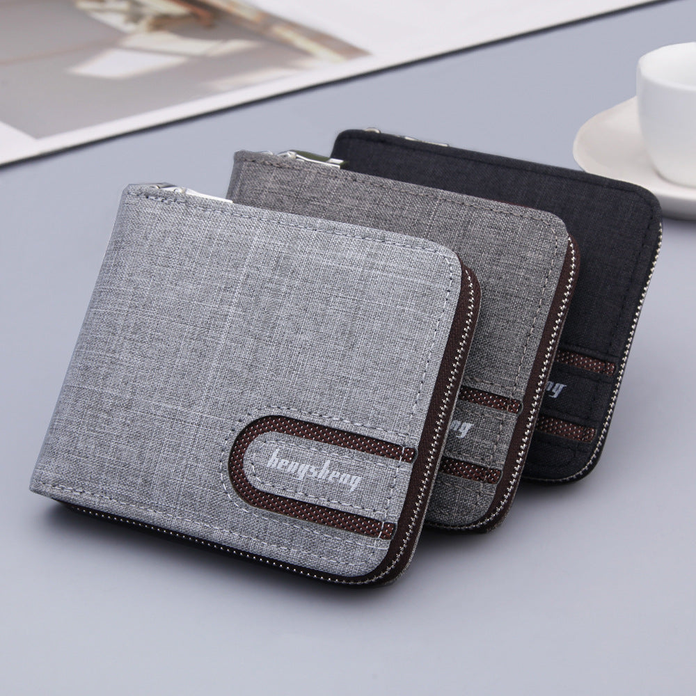 Men's Canvas Short Multifunctional Wallet