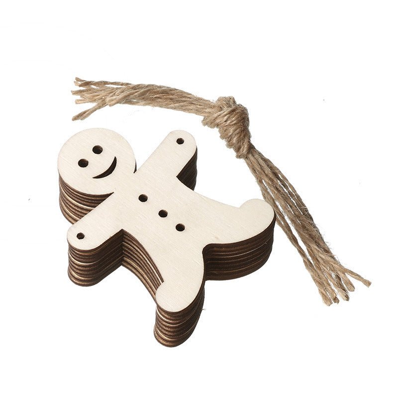 Handmade Boxwood Cartoon Christmas Pendants