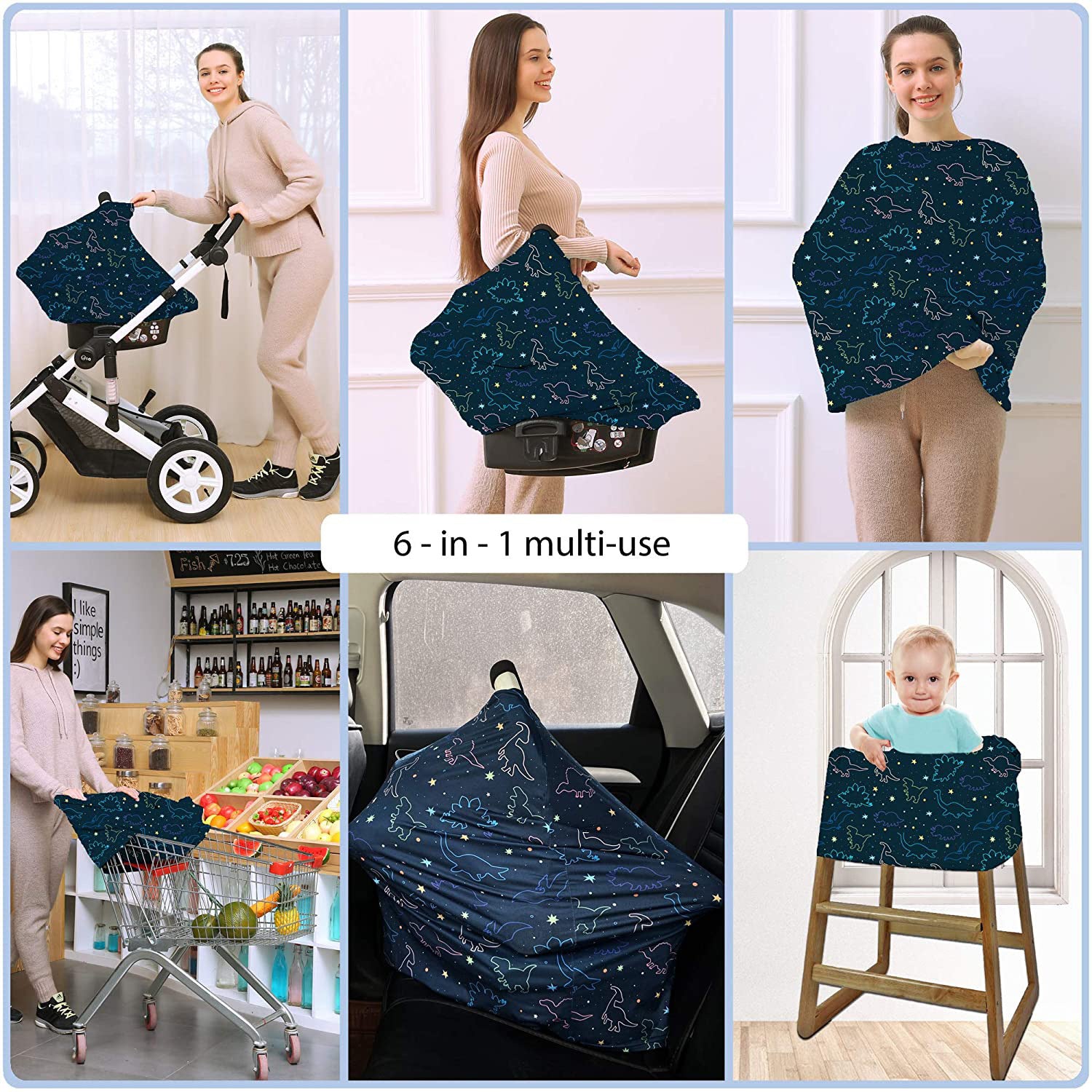 4-in-1 Baby Nursing Cover – Multifunctional Windproof Feeding Towel & Car Seat Visor