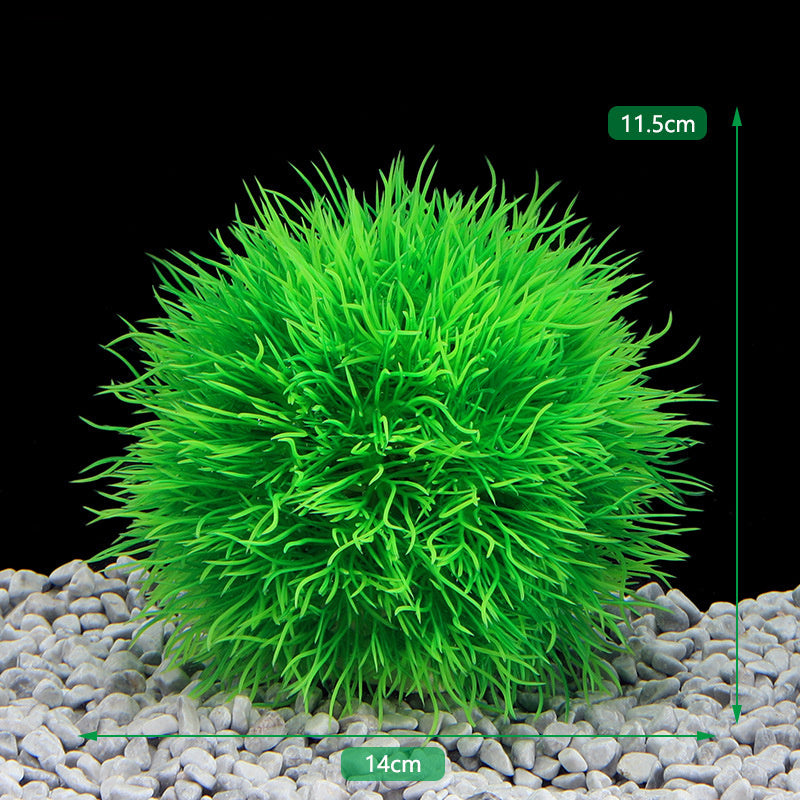 Decorative Landscaping Algae Ball Fish Tank Ornaments Plastic Grass Green