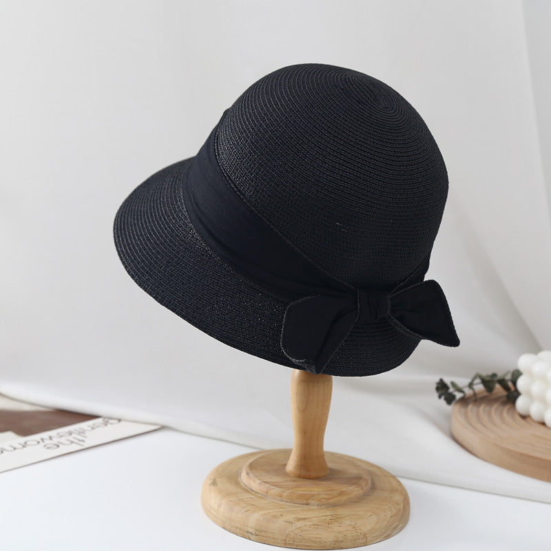 Simple Ribbon Bow Bucket Hat Women's Sun Hat