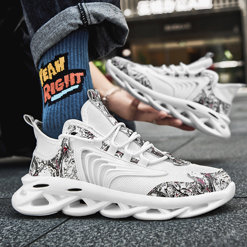 Unisex Graffiti Mesh Running Shoes Casual Regular Fit
