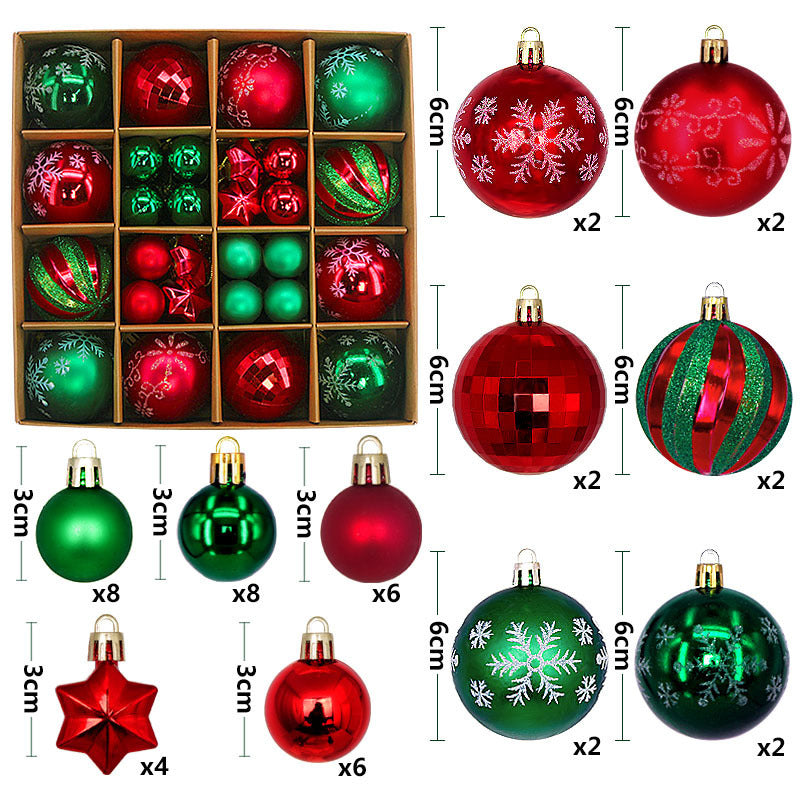 44PCS Painted Shaped Paper Box Electroplating Ball Pendant
