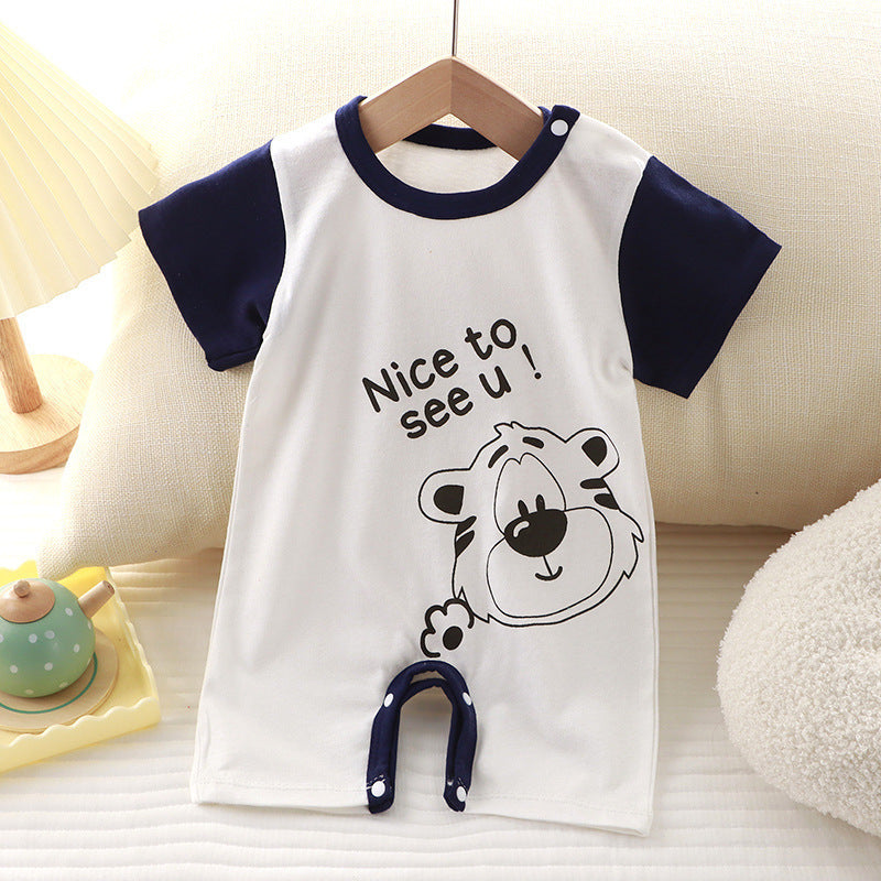 Cute Cartoon Print Onesies Newborn High Quality Fabric