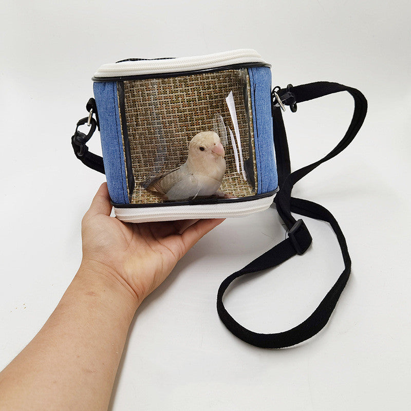 Plastic Portable Parrot Carrying Cage with Removable Cushion
