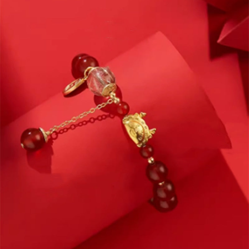 Women's Hetian Jade Chinese Style Dragon Bracelet Beads