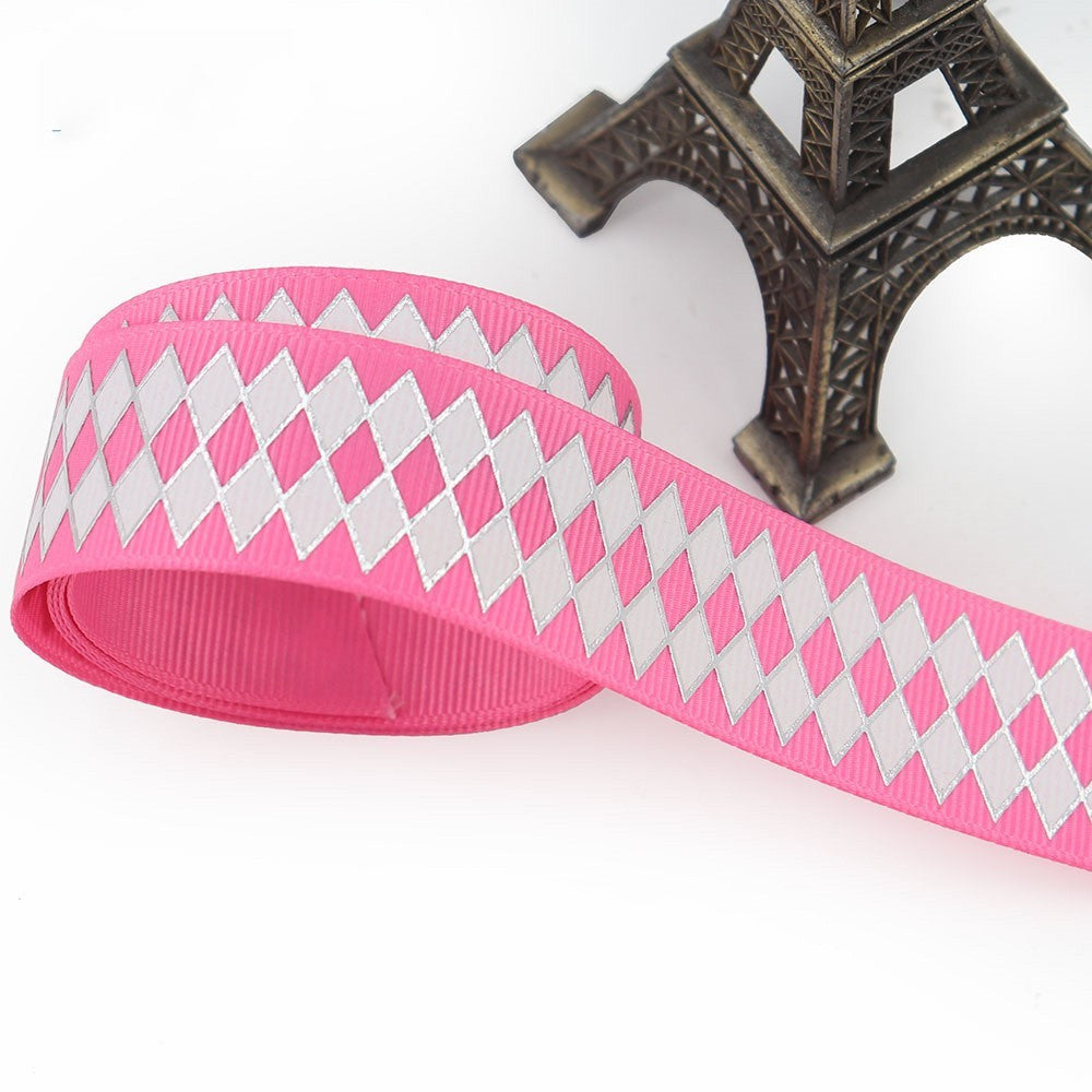 Bronzing Geometric Rib Ribbon – 25mm Decorative Craft Ribbon