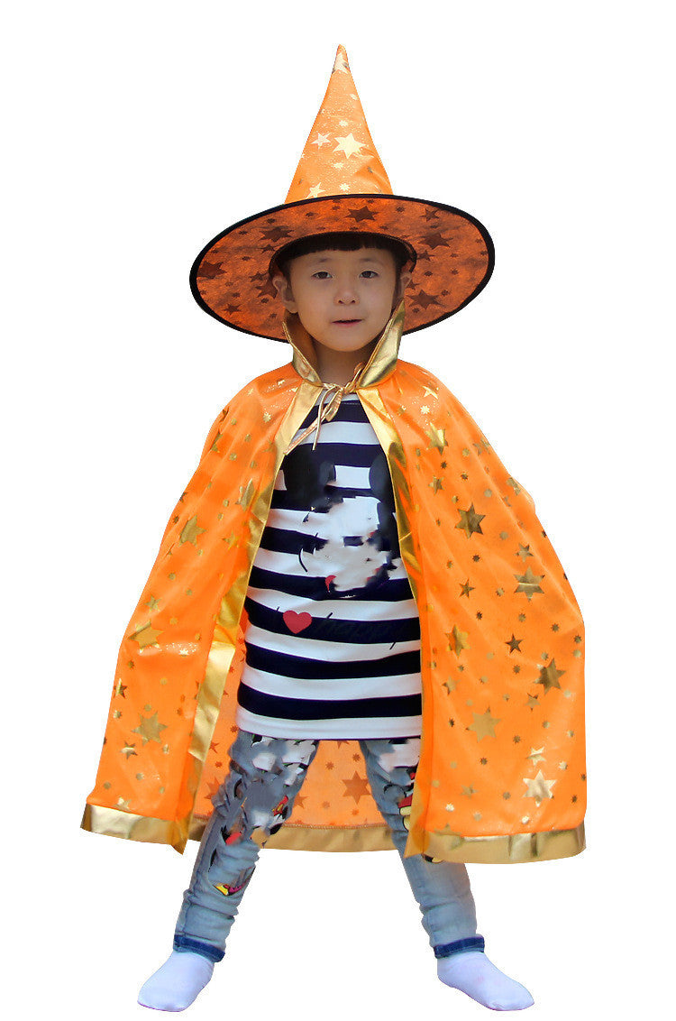 Kids Halloween Cloak – Six Star Hooded Costume for Party and Cosplay
