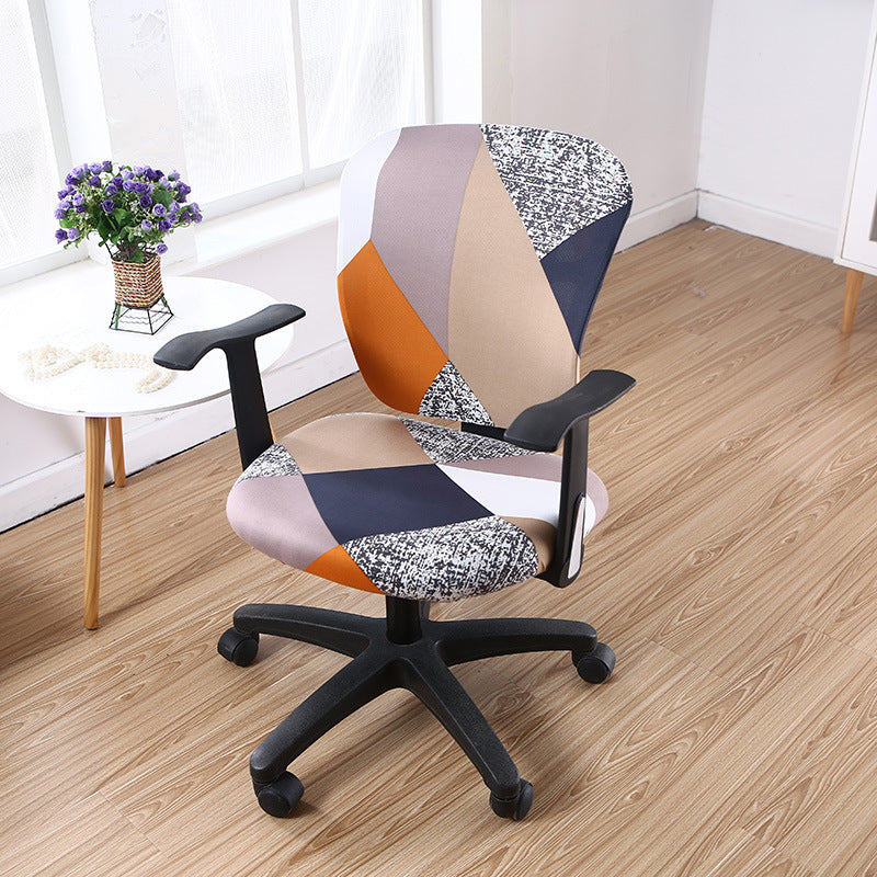 Modern Striped Polyester Split Universal Office Swivel Chair Cover