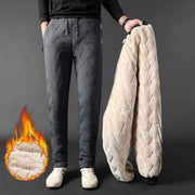 Men’s Winter Fleece Pants – Thickened Windproof Jogging Trousers with Zip Pocket