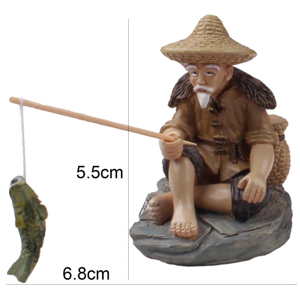 Aquarium Assembly Fisherman Fishing Craft Ornament
