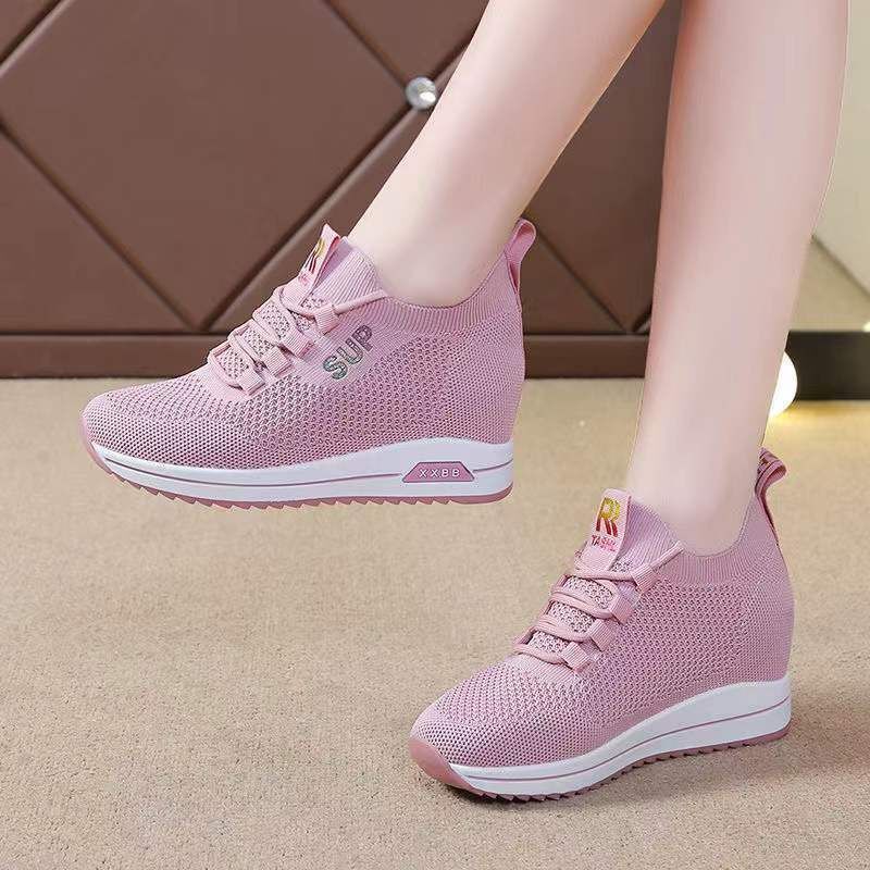 Platform Sneaker with Woven Upper Letters Pattern Unisex