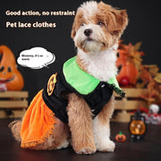 Halloween Pumpkin Pet Costume – Classic Skirt Outfit for Dogs and Cats