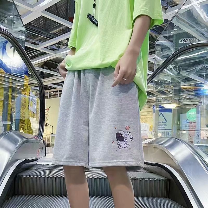 Cartoon Summer Boys Shorts Sports Casual Cropped Pants Loose Trendy Large Trunks Outer Wear Basketball Running Pants