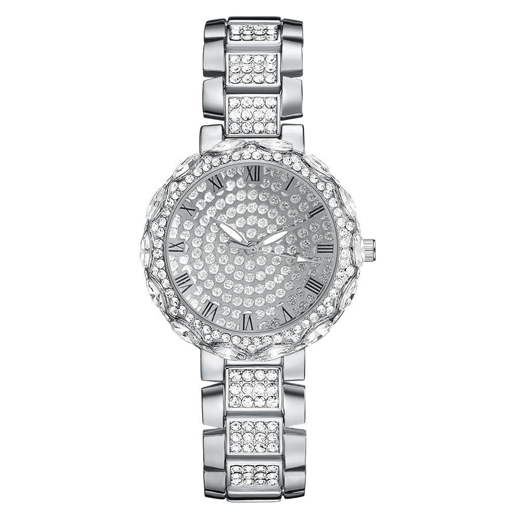 Women's Fashion Quartz Watch with Diamonds and Rhinestones