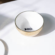 Plating Ceramic Anti Overturning Oblique Mouth Small Dog Bowl