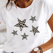 Crew Neck Casual Printed T-shirt For Women