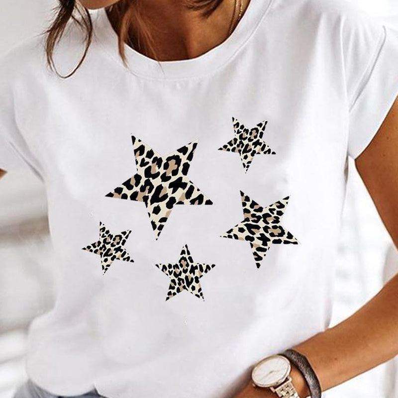 Women's Regular Fit Floral Print Polyester Crew Neck Tee