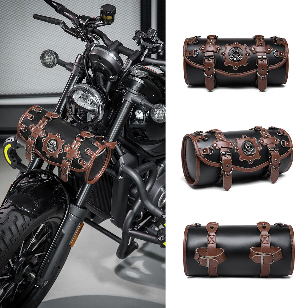 Unisex Punk Retro PU Motorcycle Pannier Bag Saddle Pro
