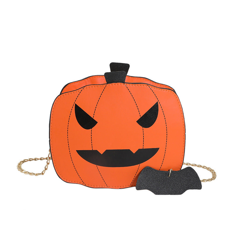 Halloween Pumpkin Shoulder Bag – Funny Cartoon Chain Crossbody Purse