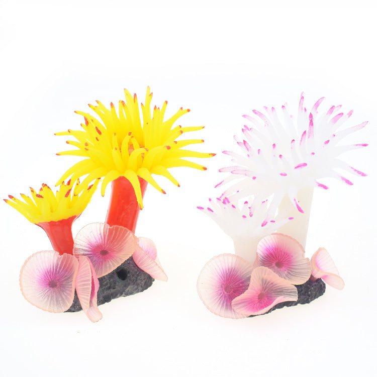 Aquarium Fish Tank Silicone Coral Anemone Plant