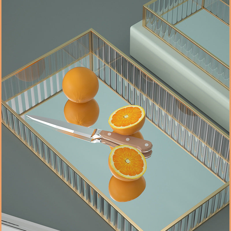 Nordic Light Luxury Striped Glass Storage Tray