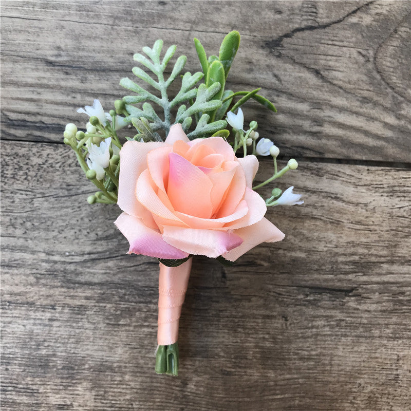 Fabric Bride And Groom Corsage Rose