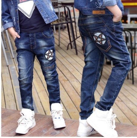 Kids Regular Fit Cotton Casual Pants Straight Leg Trousers