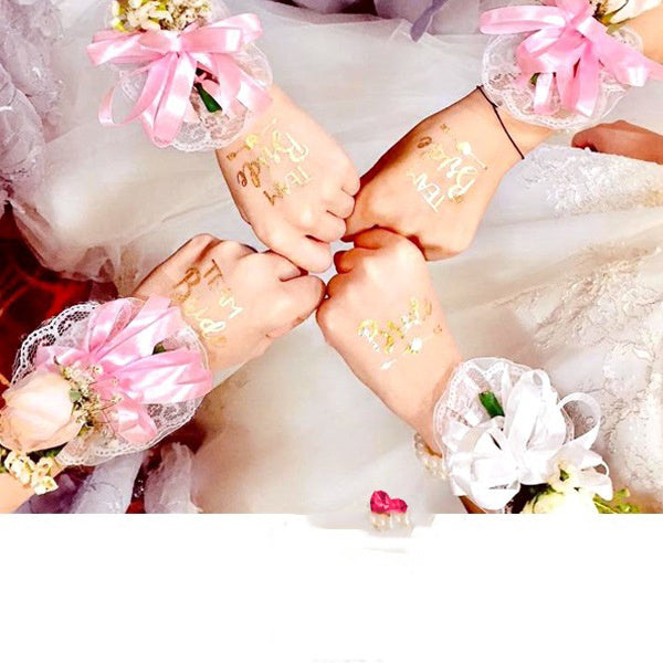 Wedding Supplies Bridesmaid Group Waterproof Bronzing Color Stickers Bridal Dress Photo Grab Mirror Props