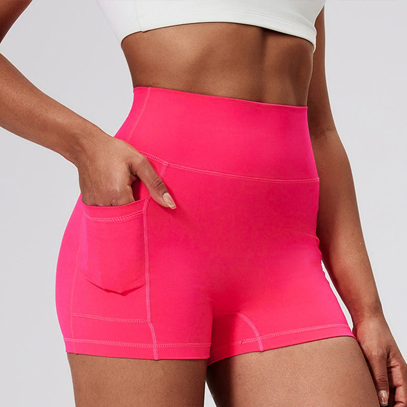 Women's High Waist Compression Shorts – Two Pockets, Ideal for Biking, Running & Daily Wear