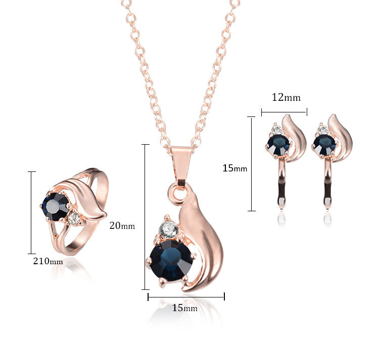 Colorful Zircon Rhinestone Bridal Jewelry Necklace